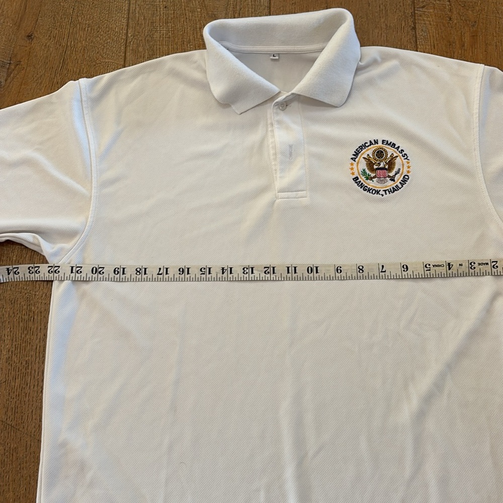 American Embassy Bangkok Thailand L polo three button shirt. - Picture 3 of 3